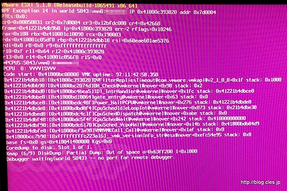 パープルスクリーン Exception 14 Page Fault - ESXi のパープルスクリーンが出たので・・・