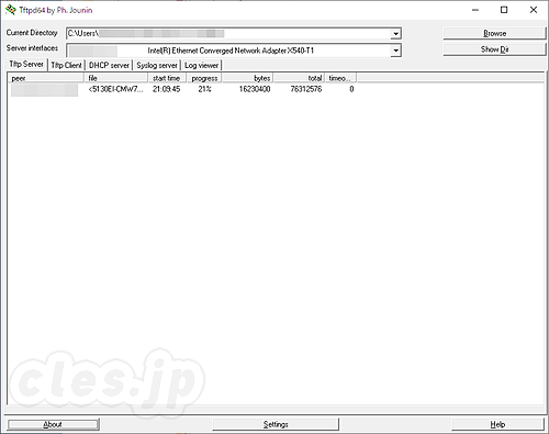 TFTPD32 - Windows で動く TFTP サーバ「TFTPD32」