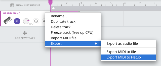 Export from Soundtrap to Flat