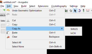 Copy as - Avogadro