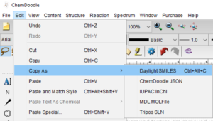 Copy as - chemdoodle