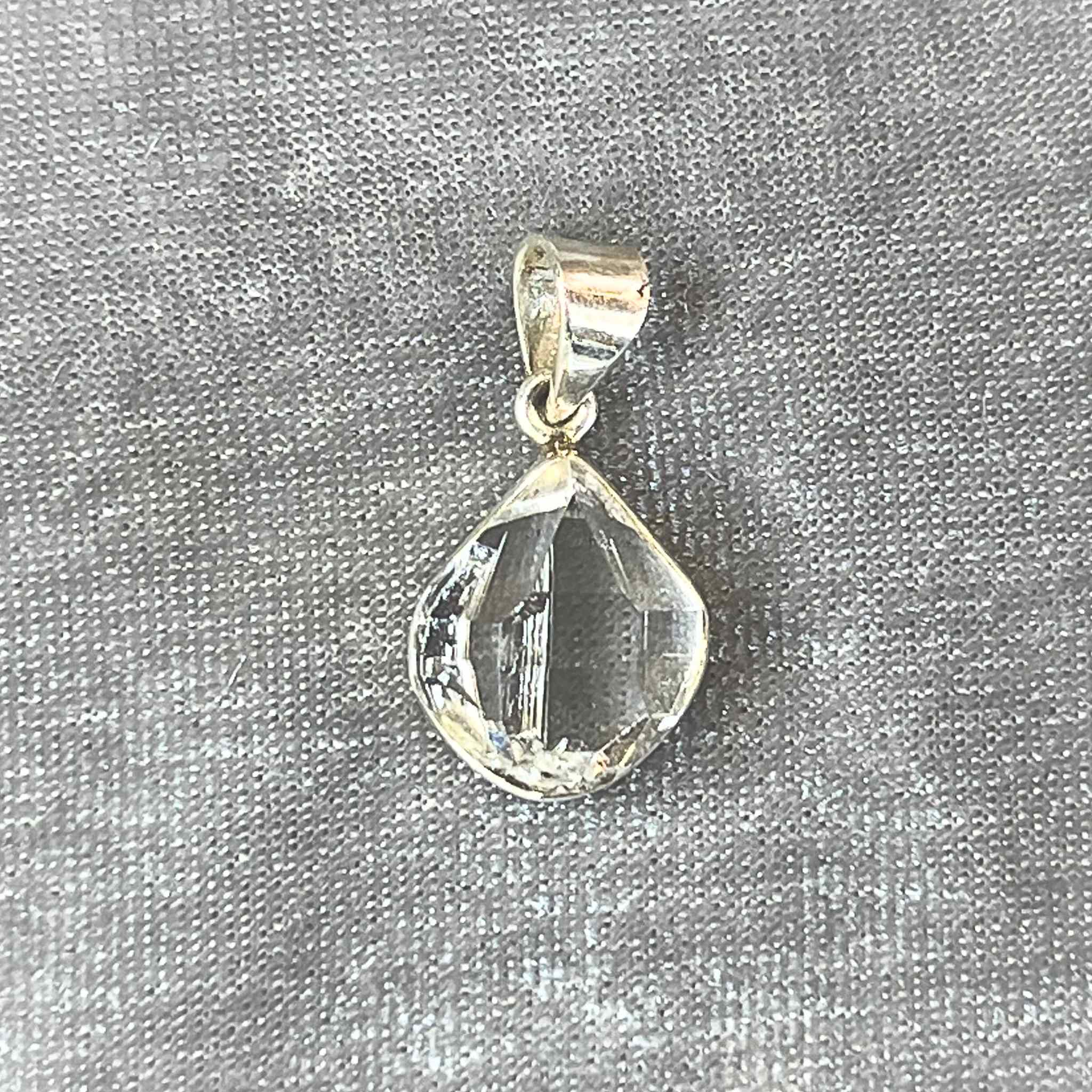 Natural and authentic Herkimer Diamond Pendant set in Sterling Silver