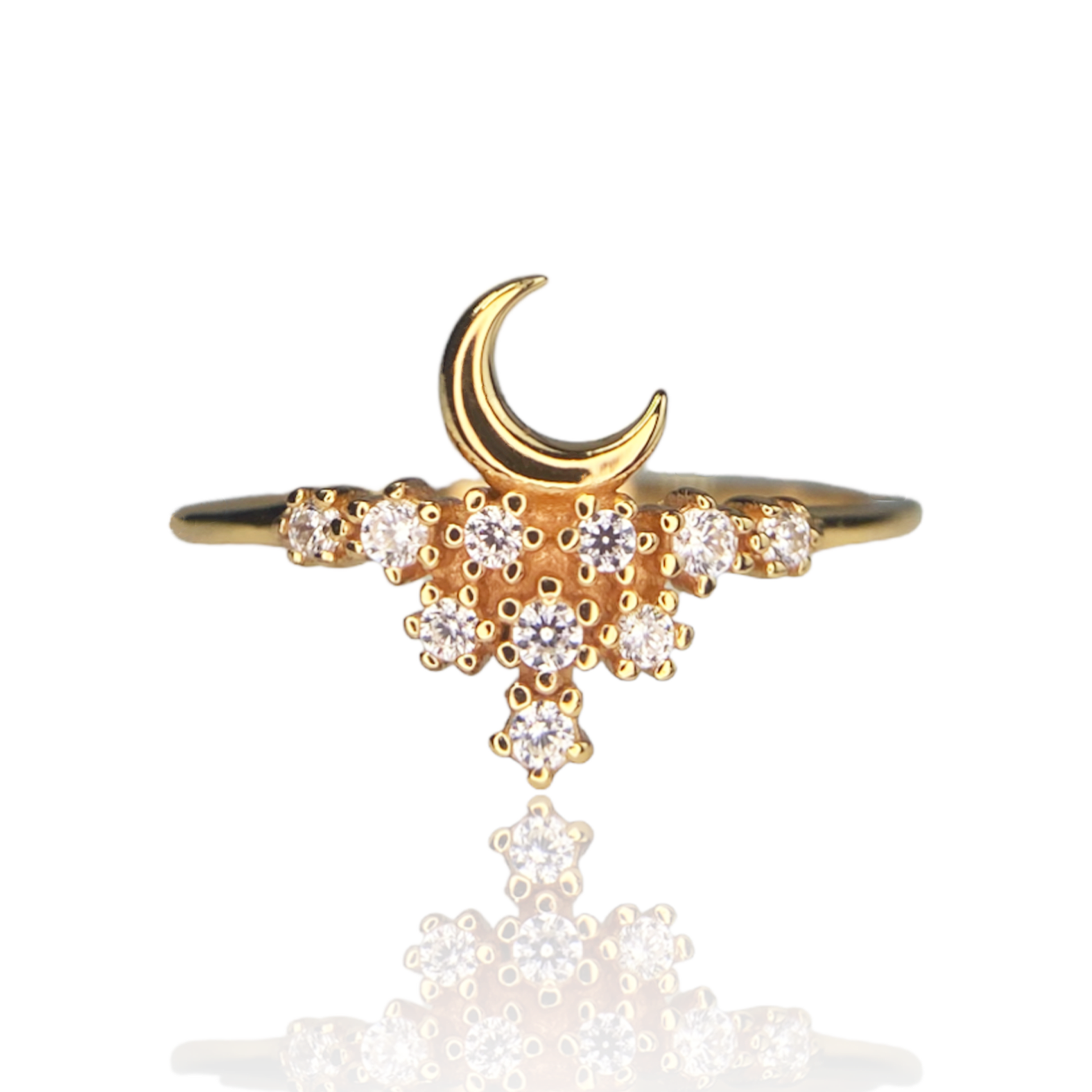 Golden Horizons Moon Ring