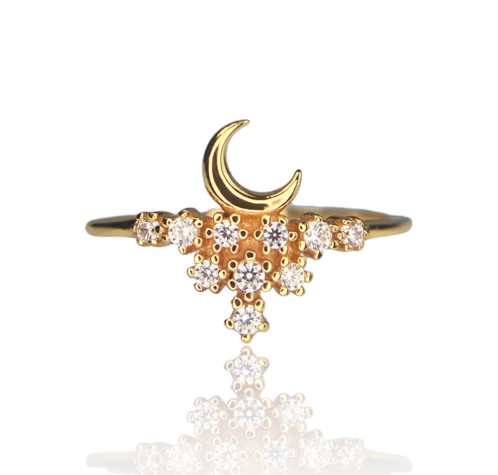 Golden Horizons Moon Ring