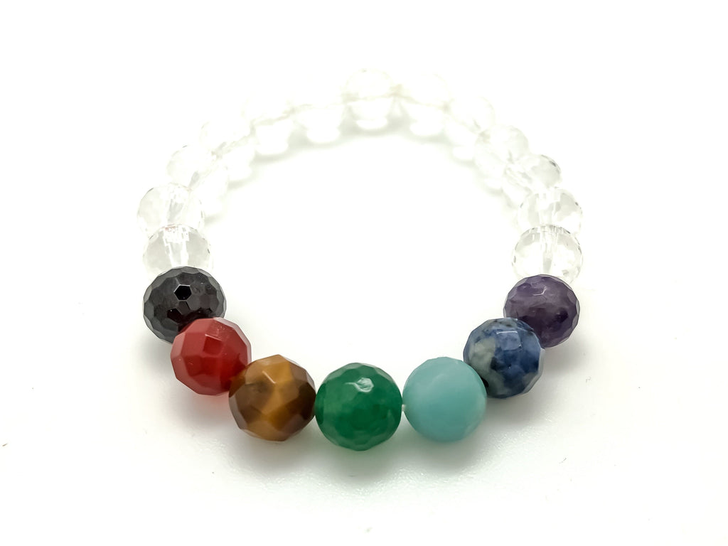 Chakra Gemstone Quartz Crystal Stretch Bracelet