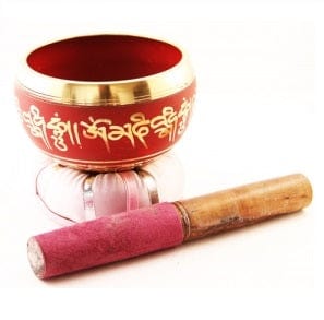 Red Tibetan Singing Bowl