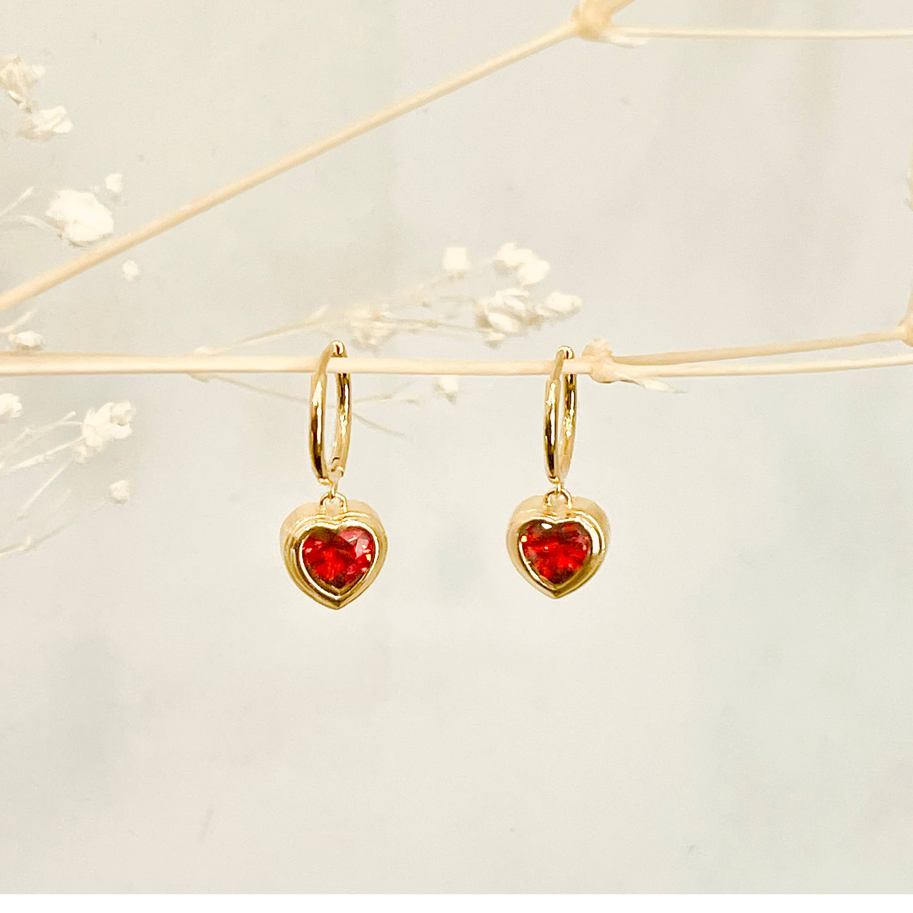 Jackie Heart Dangle Earrings