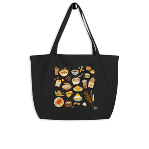 Black Snacks in Taiwan Large Tote Bag