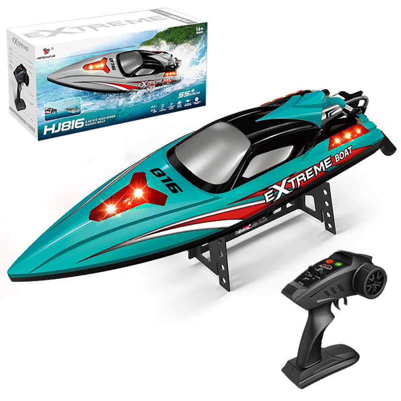 RC Boat HJ816 PRO Brushless 2 In 1 Racing Fishing Boat Trawler 55km/h High Speed RC Speedboat LED Outdoor Toys