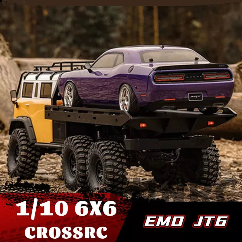 CROSSRC EMO JT6 6WD 6X6 1/10 RC Car Climbing Crawler Flatbed Truck Trailer Off Road Rescue Vehicle RTR