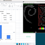 WPS Office Spreadsheets (x86_64) running on RISC-V with Box64, showing the benchmark result of new RVV support