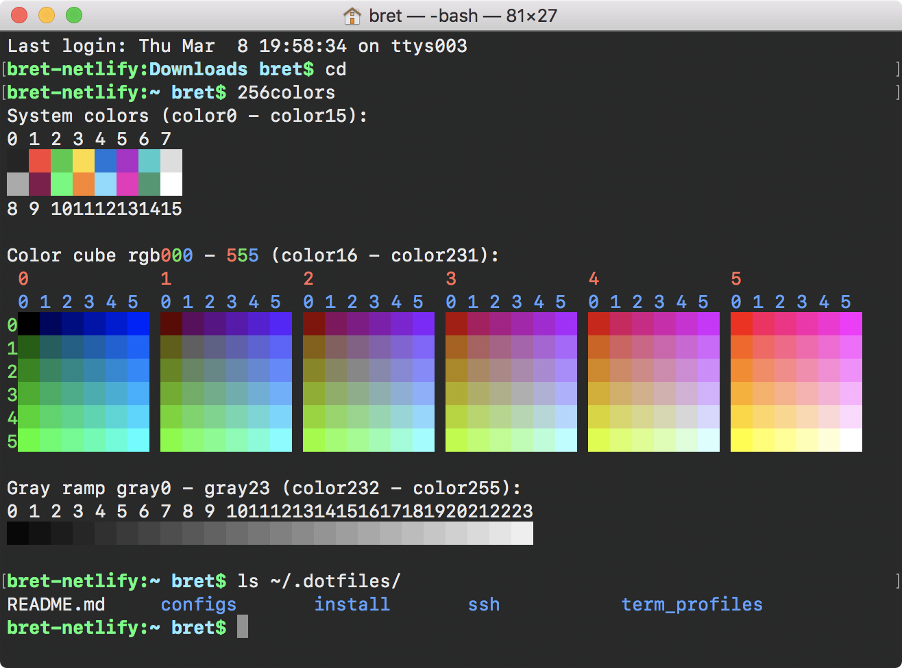 Screenshot of my terminal