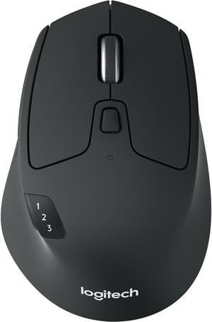 Logitech M720 Triathlon Multi-Device Wireless Mouse, Bluetooth, USB Unifying Receiver, 1000 DPI, 8 Buttons, 2-Year Battery, Compatible with Laptop, PC, Mac, iPadOS - Black