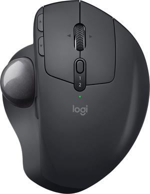 Logitech MX Ergo Wireless Trackball Mouse Adjustable Ergonomic Design, Control and Move Text/Images/Files Between 2 Windows and Apple Mac Computers (Bluetooth or USB), Rechargeable, Graphite - Black