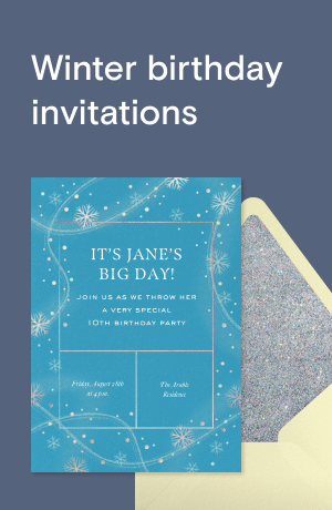 Winter birthday invitations