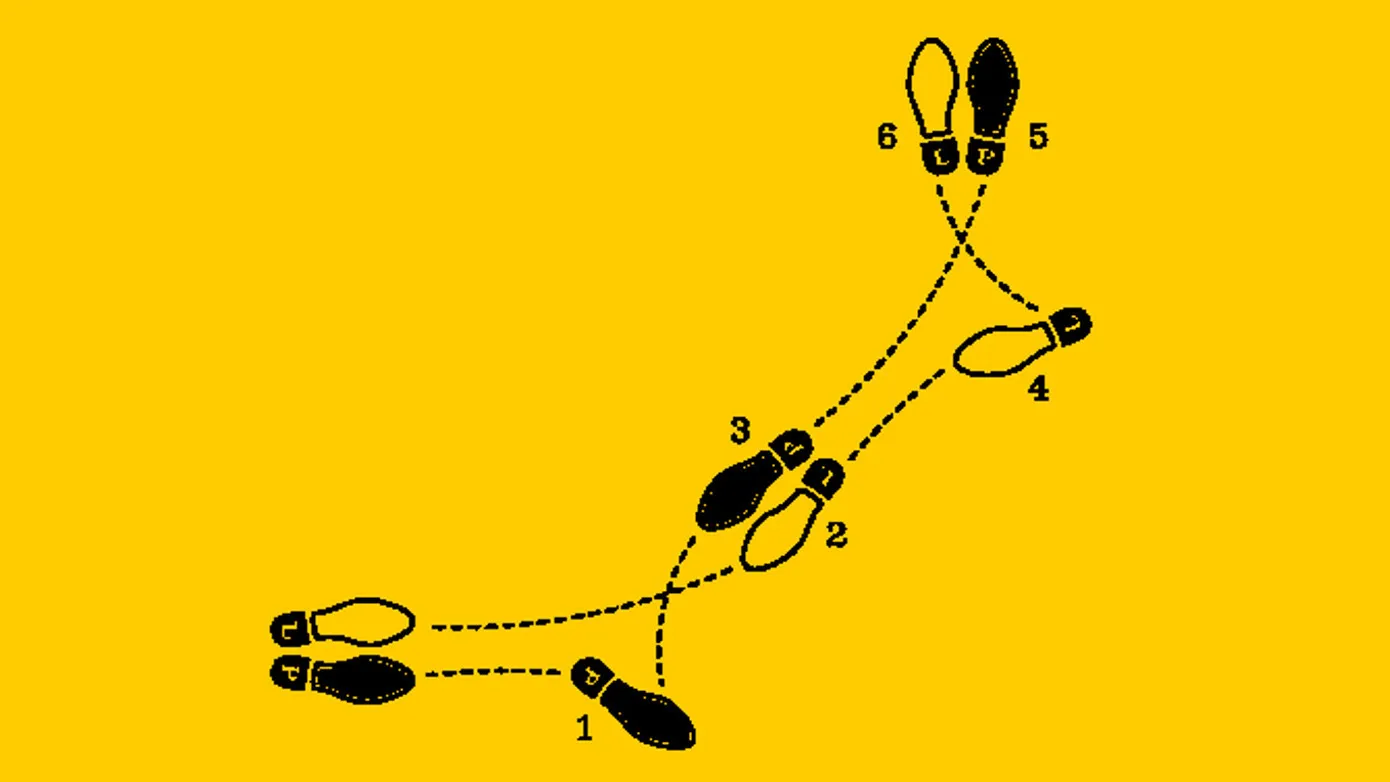 numbered dance steps, illustration