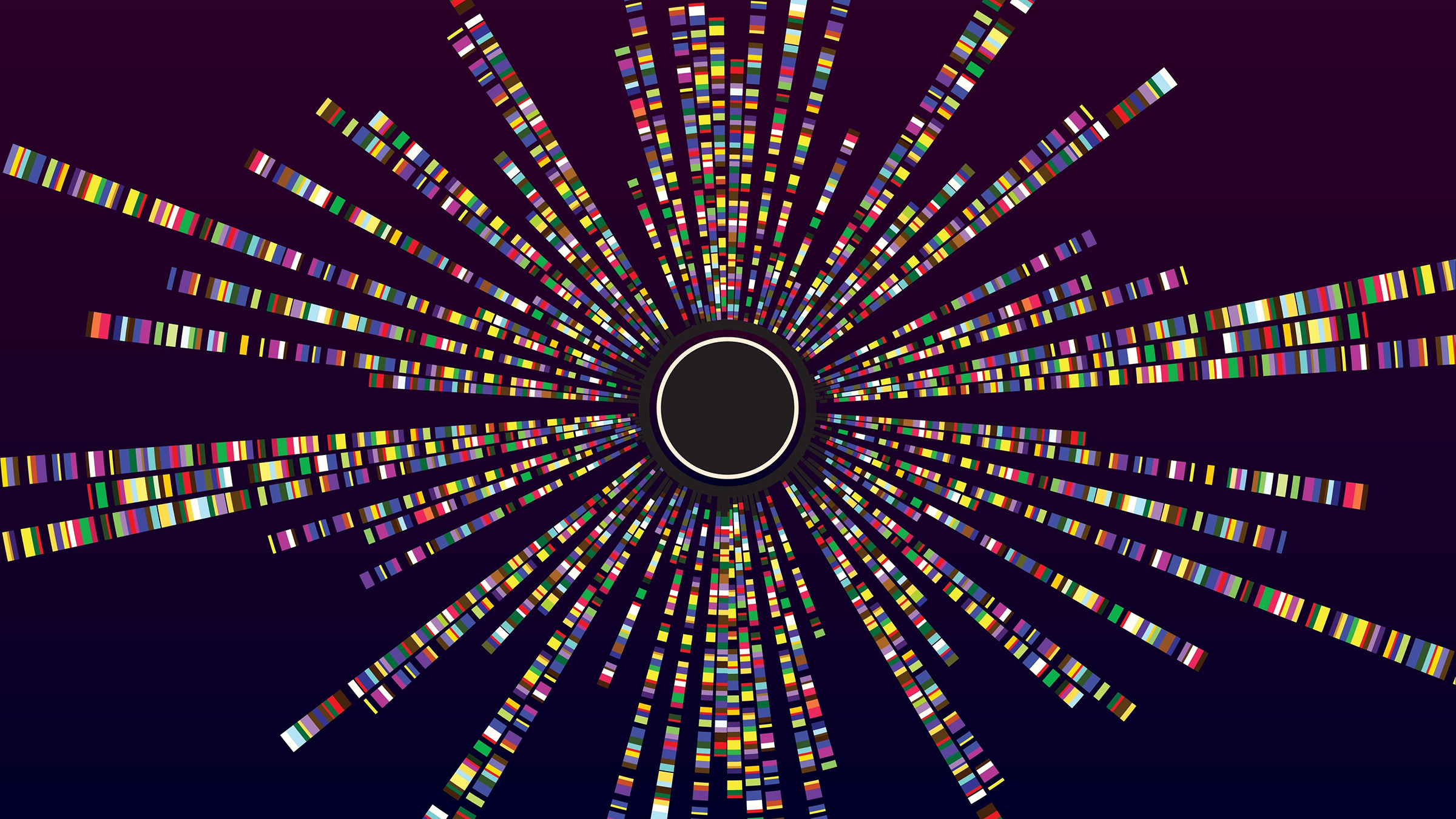 circle emitting bands of light, illustration