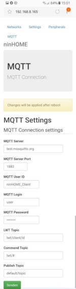 mqtt settings