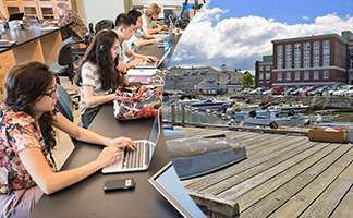 Summer course students working / Marine Biology Lab, Woodshole, MA