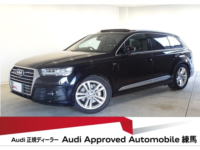 アウディ&nbsp;Q7&nbsp;45 TFSI クワトロ Sラインパッケージ 4WD&nbsp;パノラマSR/3列シート/マトリ/黒本革&nbsp;東京都