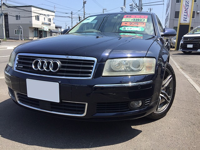 アウディ&nbsp;A8&nbsp;L 4.2 クワトロ 4WD&nbsp;エアサス サンルーフ 純正ナビ  本革&nbsp;北海道