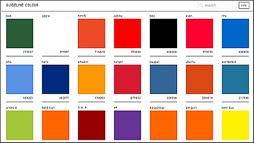 Apple・Google+・WordPressなど各社のブランドのカラーをまとめた「Guideline Colour」