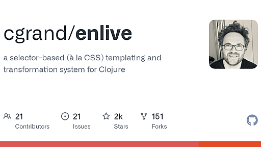 GitHub - cgrand/enlive: a selector-based (à la CSS) templating and transformation system for Clojure