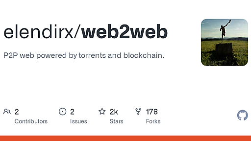 GitHub - elendirx/web2web: P2P web powered by torrents and blockchain.