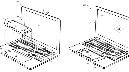 iPhoneをはめ込んでCPUやトラックパッドにするAppleのMacBook的な何かの特許が公開される