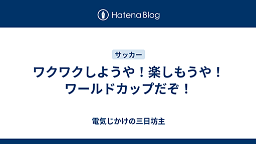 ワクワクしようや！楽しもうや！ワールドカップだぞ！ - 電気じかけの三日坊主