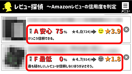 Amazonの不正レビューを一発で判定して「真の評価」を教えてくれるアプリ「レビュー探偵」