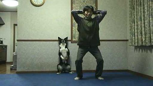 squat part 2 （ヒンズースクワットをする犬と人）