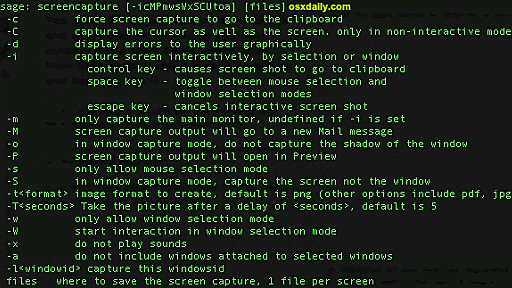 Take Screen Shots from the Terminal in Mac OS X