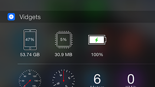 「Vidgets」残容量・スピードメーター・コンパス・天気予報が分かるiPhoneウィジェット - ネタフル