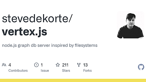 GitHub - stevedekorte/vertex.js: node.js graph db server inspired by filesystems