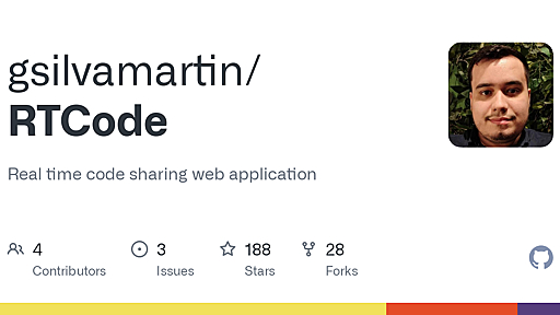 GitHub - gsilvamartin/RTCode: Real time code sharing web application