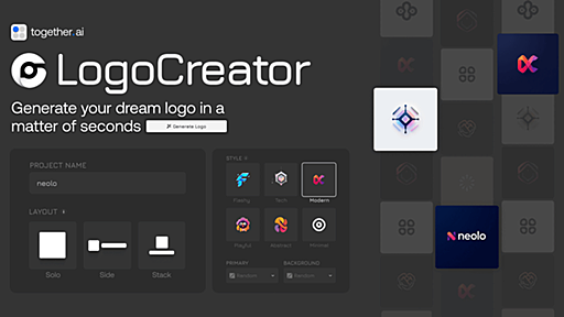 画像生成AIのFlux Pro 1.1を使用したAIロゴジェネレーター「Logo-creator.io」が登場、ハイクオリティなロゴが数秒でザクザク生成可能