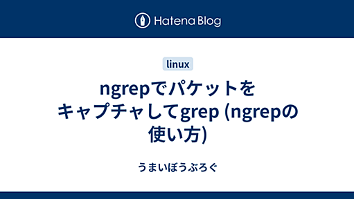 ngrepでパケットをキャプチャしてgrep (ngrepの使い方) - うまいぼうぶろぐ