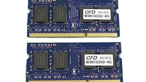 Amazon.co.jp シー・エフ・デー販売 Elixir ノートPC用メモリ DDR3-1333（PC3-10600） SODIMM CL9 4GB 2枚セット W3N1333Q-4G