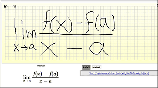 手書きの数式を自動認識してLaTeXやMathMLにする「Web Equation」