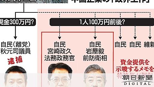 岩屋議員「金銭受け取った事実ない」　ＩＲ汚職巡り会見：朝日新聞デジタル