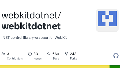 GitHub - webkitdotnet/webkitdotnet: .NET control library wrapper for WebKit