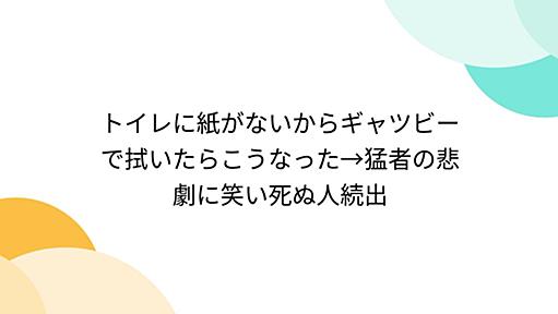 トイレに紙がないからギャツビーで拭いたらこうなった→猛者の悲劇に笑い死ぬ人続出