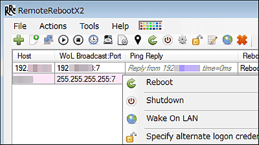 リモート操作でリブート・シャットダウン・Wake On LAN起動できるフリーソフト「RemoteRebootX」