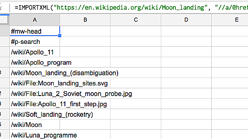 Google スプレッドシートの関数でWebからデータを取得する - プログラマでありたい