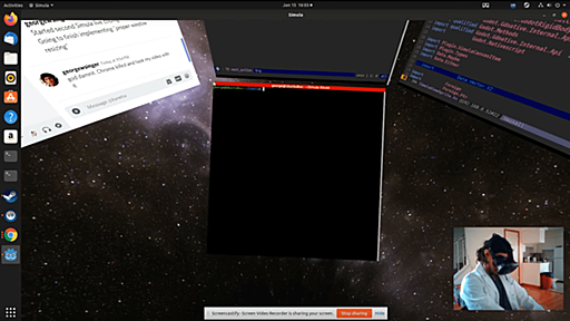 VR空間にLinuxのデスクトップを表示して作業可能なオープンソースソフトウェア「Simula」