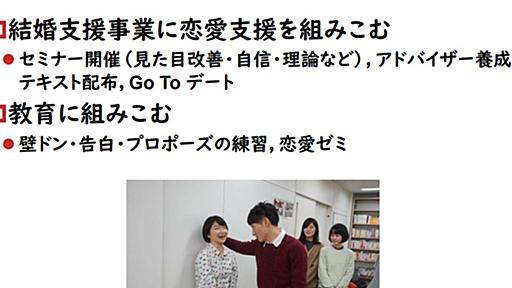 内閣府の｢教育で『壁ドン』練習を｣に批判の声。“結婚研究会”担当者の見解は