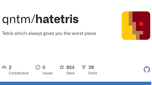 GitHub - qntm/hatetris: Tetris which always gives you the worst piece