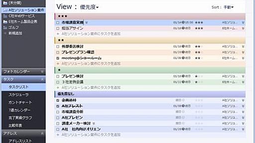 リストやガントチャートでタスク管理、ジャストが新ツール