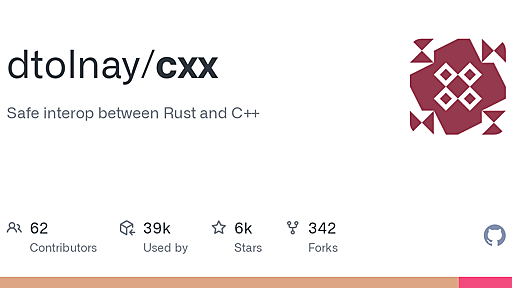 GitHub - dtolnay/cxx: Safe interop between Rust and C++